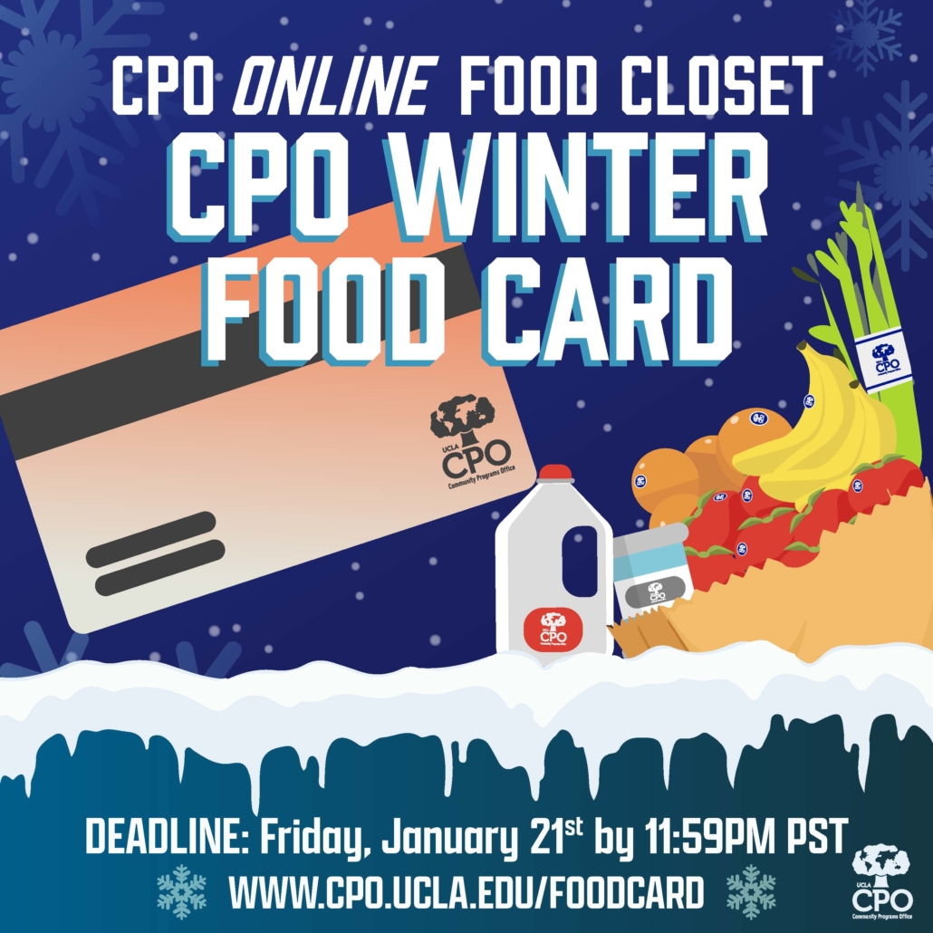 Winter Quarter CPO Food Card Program UCLA Mathematics