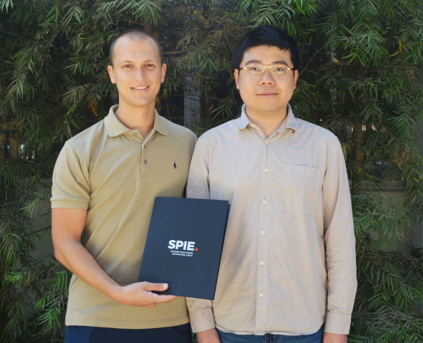 James Chapman (Left) and Bohan Chen (Right) with their Best Student Paper Award.
